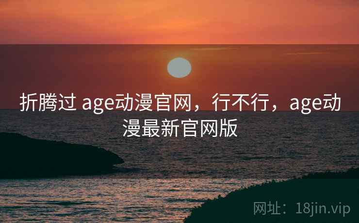 折腾过 age动漫官网，行不行，age动漫最新官网版